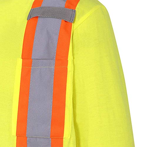 Pioneer 100% Cotton High Visibility Long Sleeve Shirt, Startech Reflective Tape, Yellow/Green, L, V1050860-L - Clothing - Proindustrialequipment