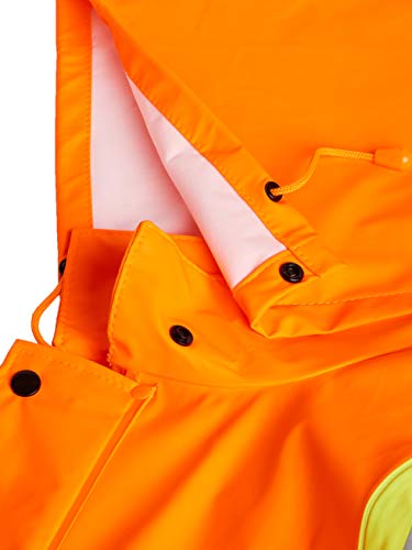 Pioneer V3520150-M FR Oil & Chemical Resistant Rain Jacket - Hi-Vis Lightweight, Orange, M - Clothing - Proindustrialequipment