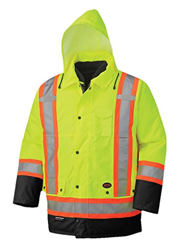 Pioneer V1120161-2XL Winter 6-in-1 Parka Jacket - 100% Waterproof hi-viz Rainwear, Yellow-Green, 2XL - Clothing - Proindustrialequipment