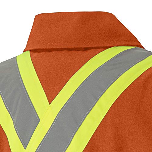 Pioneer Winter Heavy-Duty High Visibility Insulated Work Coverall, Quilted Cotton Duck Canvas, Hip-to-Ankle Zipper, Orange, S, V206095A-S - Clothing - Proindustrialequipment