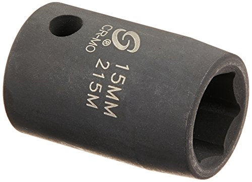 Sunex - Vaso de impacto de 15 mm con accionamiento de 1/2" y 215 m