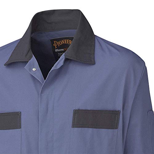 Pioneer Heavy-Duty Shop & Garage Work Coverall With Action Back & Elastic Waist, 7 Storage Pockets, 100% Cotton , Navy Blue, 48, V2010110-48 - Clothing - Proindustrialequipment