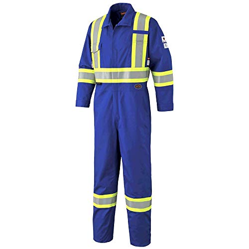 Pioneer CSA UL ARC 2 Lightweight Flame Resistant Work Coverall, Hi Vis Premium Cotton Nylon, Action Back, Royal Blue, 40, V2540310-40 - Clothing - Proindustrialequipment