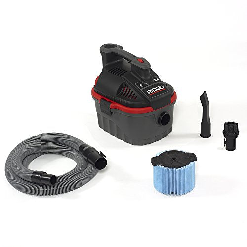 Ridgid 50313 Portable Wet/Dry Vacuum, 4 Gallon, Red - Vaccum Bags - Proindustrialequipment