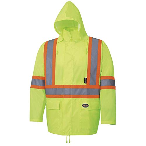 Pioneer V1080360-2XL 150D Hi-Viz Oxford Poly/PU Waterproof Suit - Hi-Viz Yellow/Green, 2XL - Clothing - Proindustrialequipment