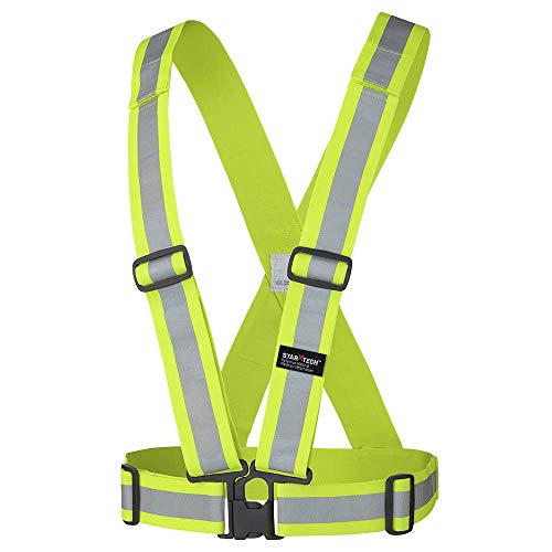 Pioneer 5-Pack Adjustable 4-Point Tear-Away High Visibility Safety Vest Sash, Yellow/Green, Universal, V1040861-O/S - Fall Protection - Proindustrialequipment