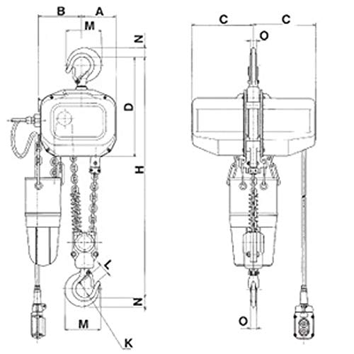 Jet 107214-2 Ton 15-Feet Lift 230/460V 3Ph Electric Chain Hoist-Heavy Duty - Electric Hoist - Proindustrialequipment