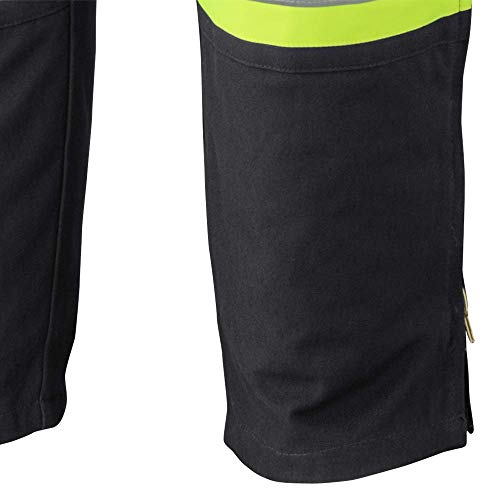 Pioneer Heavy-Duty Insulated Overall Bib Work Pants, Hip-to-Ankle Zipper, 4 Pockets, Reflective Stripe, Black, 2XL, V2060570-2XL - Clothing - Proindustrialequipment