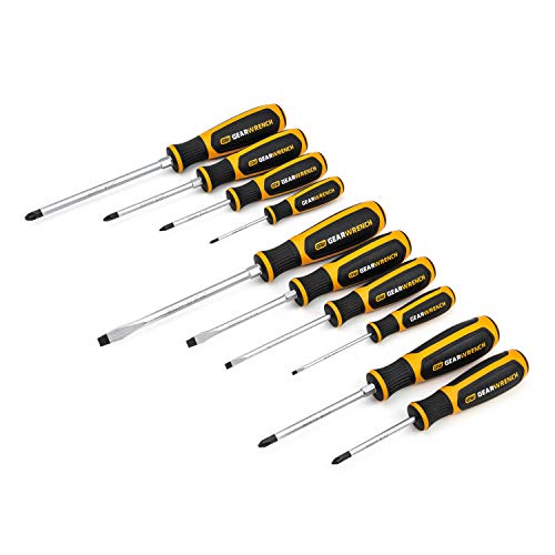 GEARWRENCH 10 Pc. Phillips /Slotted/Pozidriv Dual Material Screwdriver Set - 80060H