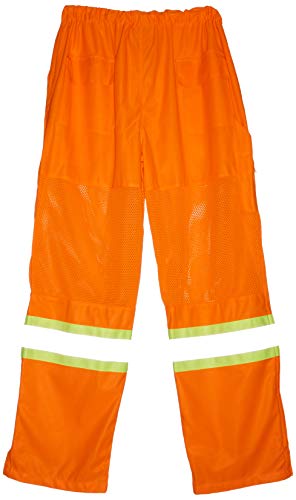 Pioneer Easy Boot Access 5 Pockets Work Pants, Adjustable Elastic Waist, Hi Vis and Reflective Stripe, Orange, L, V1070350-L - Clothing - Proindustrialequipment