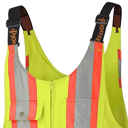 Pioneer 7-Pocket CSA High Visibility Safety Work Overall Bib Pants, Adjustable Elastic Suspenders, Tall Fit, Yellow/Green, 46, V203016T-46 - Clothing - Proindustrialequipment