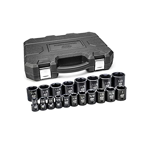 GearWrench 84932N 1/2-Inch Drive SAE Impact Socket Set, 19-Piece