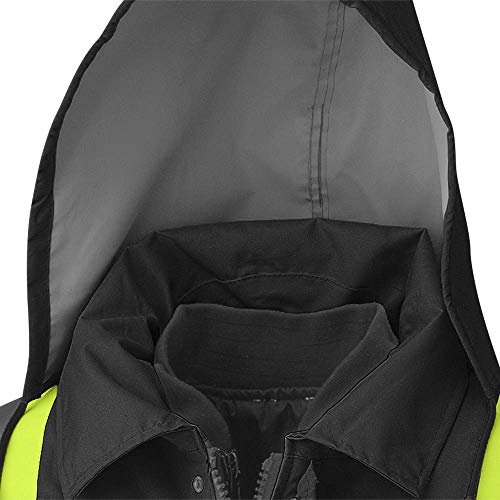 Pioneer V1120470-S Winter 6-in-1 Parka Jacket - 100% Waterproof hi-viz Rainwear, Black, S - Clothing - Proindustrialequipment