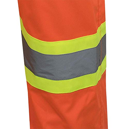 Pioneer V1082350-5XL Loose Fit Waterproof Work Bib Pants, Tear-Resistant Fully Adjustable, Men, Hi-Vis Orange , 5XL - Clothing - Proindustrialequipment