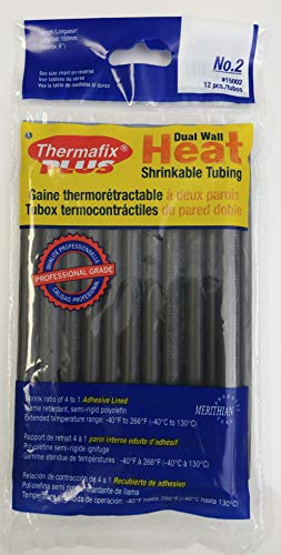 Thermafix Plus semi-Rigid, Dual Wall Heat Shrinkable tubing (0.293" Diam - 6" Length) 12 pcs - Shrink Ratio 4:1