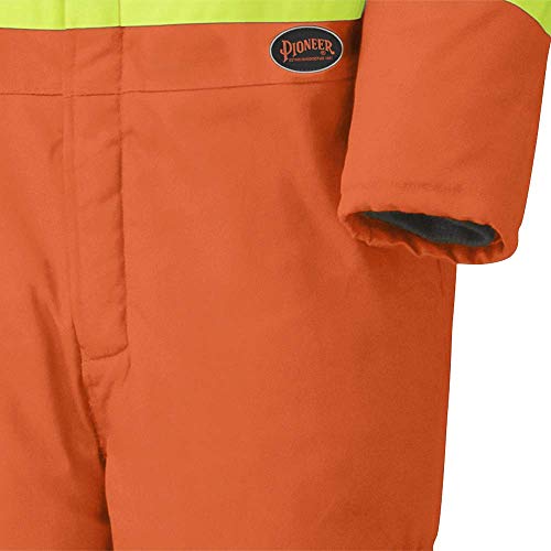 Pioneer Winter CSA Flame Resistant Hi Vis Insulated Work Coverall, Easy Boot Access & Action Back, Orange, M, V2560151-M - Clothing - Proindustrialequipment