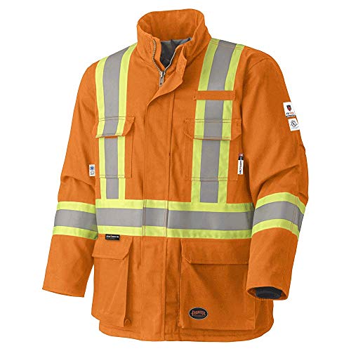 Pioneer V2560250-2XL Flame Resistant Quilted Cotton Safety Parka, Orange-2XL - Clothing - Proindustrialequipment