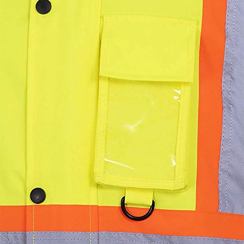 Pioneer Waterproof CSA High-Visibility Winter Safety Parka, 28º C Insulation, Multi-Pockets & Lightweight, Yellow/Green, 2XL, V1150160-2XL - Clothing - Proindustrialequipment