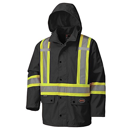 Pioneer V1110670-2XL 450D Hi-Viz 100% Waterproof Jacket, Black, 2XL - Clothing - Proindustrialequipment