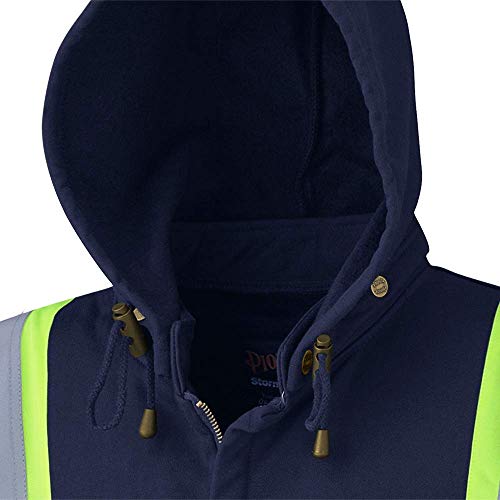 Pioneer V2590380-XS Flame Resistant Safety Hoodie - Modacrylic Fleece ARC Rated Sweatshirt, Refl. Tape, Black, XS - Clothing - Proindustrialequipment