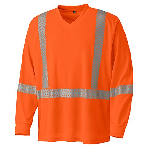 Pioneer V1052250-2XL Hi-Vis Ultra-Cool Ultra-Breathable Safety T-Shirt, Long Sleeve, Orange, 2XL - Clothing - Proindustrialequipment