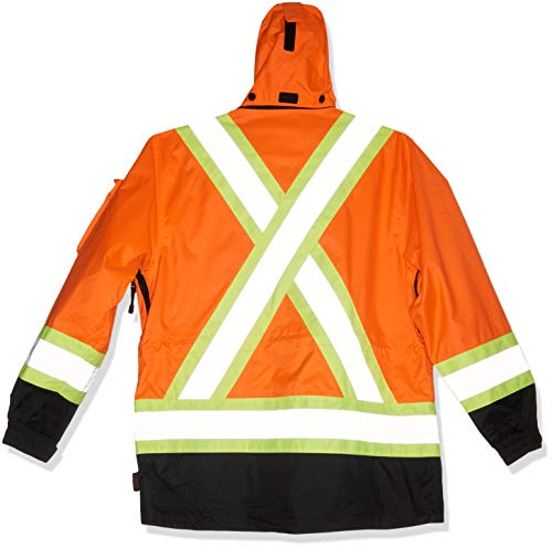 Pioneer V1130150-S Premium High Visibility Safety Jacket-Waterproof, Orange, Small - Clothing - Proindustrialequipment