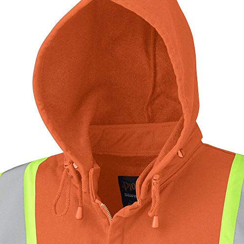 Pioneer V2570450-2XL Flame Resistant Heavyweight Safety Hoodie, Zip Style, Refl. Tape, Orange, 2XL - Clothing - Proindustrialequipment