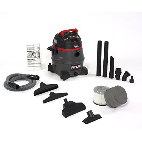 Ridgid 50368 HEPA Certified Wet/Dry Vacuum, 14 Gallon, Red - Plumbing Tools - Proindustrialequipment