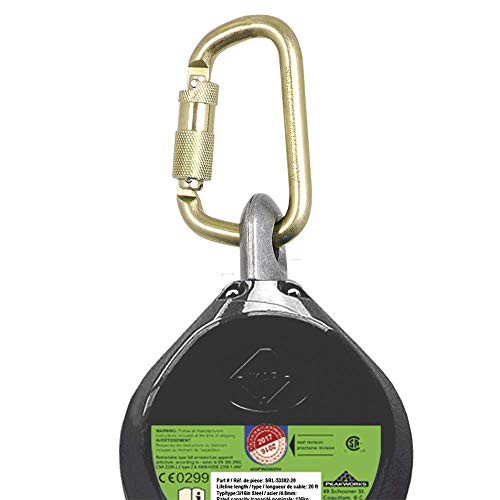 PeakWorks V845533010LE LE SRL - 3/16" Galvanized Steel Cable - Aluminum Housing - Type 2 - Snap Hook - 10' - Fall Protection - Proindustrialequipment