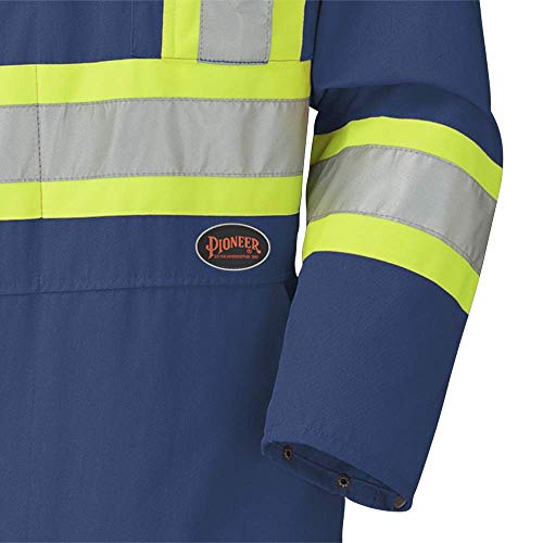 Pioneer CSA Action Back High Visibility Work Coverall with Elastic Waist & Adjustable Wrist, 7-Pocket, Navy Blue, 54, V2020580-54 - Clothing - Proindustrialequipment