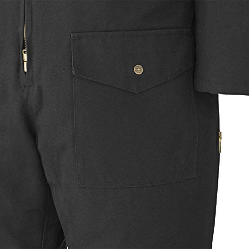 Pioneer Winter Heavy-Duty Insulated Work Coverall, Quilted Cotton Duck Canvas, Hip-to-Ankle Zipper & 6 Pockets , Black, S, V206017A-S - Clothing - Proindustrialequipment
