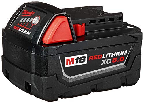 Milwaukee Paquete de baterías de capacidad extendida M18 REDLITHIUM 5.0AH XC5.0 de 18 V - 48-11-1850 (paquete de 1)