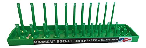 Hansen Global 1403 1/4" Drive Standard Regular & Deep Socket Holder, Green