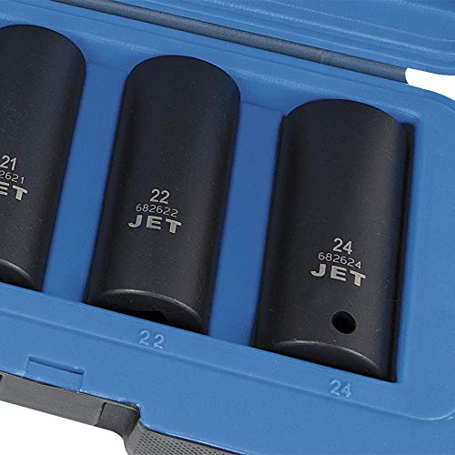 Jet 1/2-inch Drive, 12-Piece Deep Metric Professional Impact Socket Set, 6 Point, 610310 - Sockets and Tools Set - Proindustrialequipment