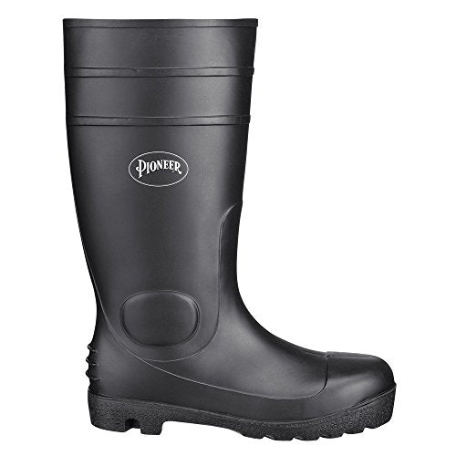 Pioneer V4710170-3 Heavy-Duty Plain Toe PVC Work Boot, Black, 3 - Foot Protection - Proindustrialequipment