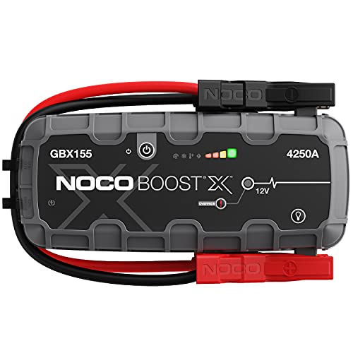 NOCO Boost X GBX155 4250A 12V UltraSafe Portable Lithium Jump Starter, Car Battery Booster Pack, USB-C Powerbank Charger, and Jumper Cables for Up to 10.0-Liter Gas and 8.0-Liter Diesel Engines Gray