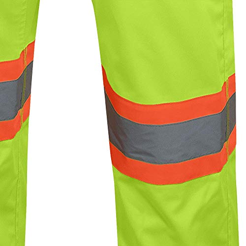 Pioneer V1082360-2XL Loose Fit Waterproof Work Bib Pants, Tear-Resistant Fully Adjustable, Men, Hi-Vis Green , 2XL - Clothing - Proindustrialequipment