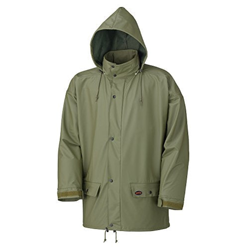 Pioneer V3020140-L Oil-Resistant Lightweight Rain Jacket, Cold Flex 4-way Stretch Fabric, Olive Green, L - Clothing - Proindustrialequipment