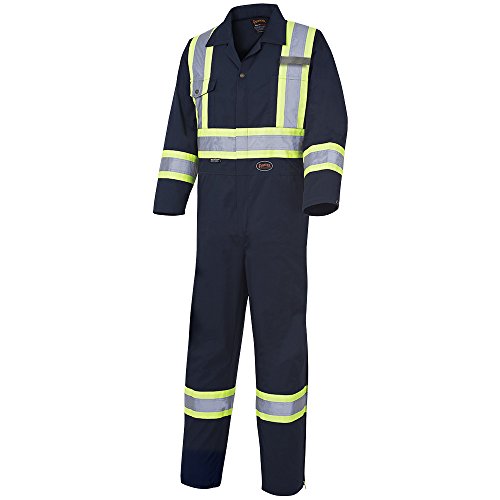 Pioneer CSA 7-Pocket High Visibility Work Coverall with 22" Boot Access Zipper, Action Back and Elastic Waist, Navy Blue, 56, V2020680-56 - Clothing - Proindustrialequipment