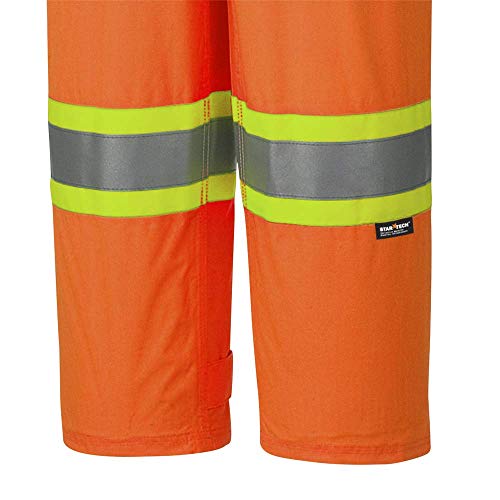 Pioneer V1090250-L Lightweight Waterproof Work Bib Pants, Boot Access Zippers, Men, Hi-Vis Orange, L - Clothing - Proindustrialequipment