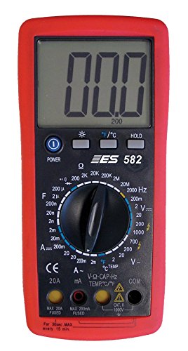 ESI 582 Red 7.75" x 3.5" Deluxe Digital Multimeter