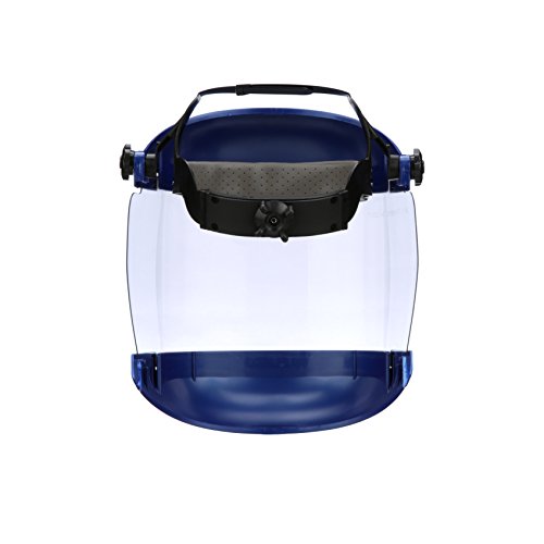 Sellstrom S38110 Series Blue Plastic Crown/Chin Guard and Clear Window Protective Faceshield with Ratchet Headgear - Eye Protection - Proindustrialequipment