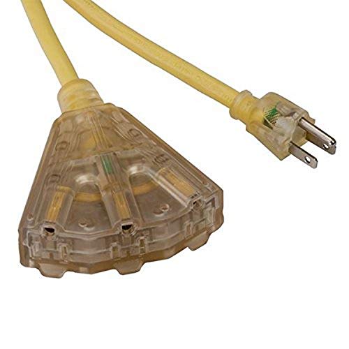 Bayco SL-735L 6' OSHA NRTL Compliant Extension Cord w/Lighted End & 3 Outlets - 13amp - Proindustrialequipment