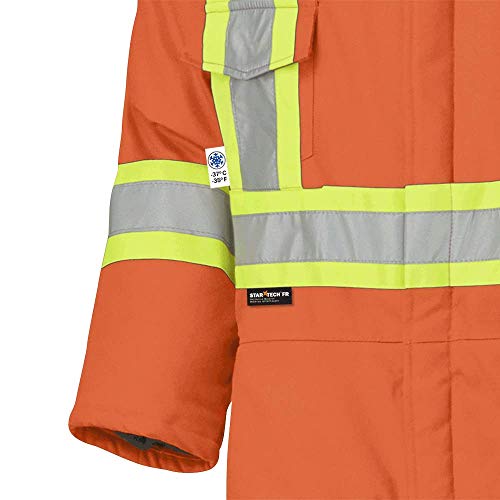 Pioneer Winter CSA Flame Resistant Hi Vis Insulated Work Coverall, Easy Boot Access & Action Back, Orange, 2XL, V2560151-2XL - Clothing - Proindustrialequipment