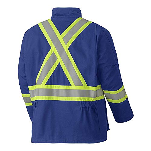 Pioneer V2560210-L Flame Resistant Quilted Cotton Safety Parka, Royal-Large - Clothing - Proindustrialequipment