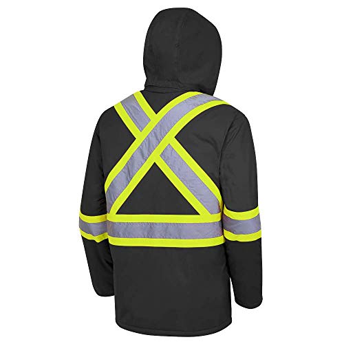 Pioneer Waterproof CSA High-Visibility Winter Safety Parka, 28º C Insulation, Multi-Pockets & Lightweight, Black, S, V1150170-S - Clothing - Proindustrialequipment