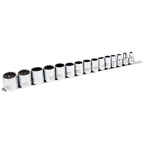 Jet 15-Piece 1/2-inch Drive SAE, Regular, 12 Point, Chrome Socket Set, 601317 - Sockets and Tools Set - Proindustrialequipment