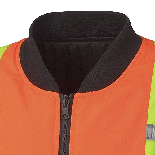 Pioneer V1120150-2XL Hi-Viz Waterproof 6-in-1 Safety Parka Jacket, 2 Large Cargo Pockets, Orange, 2XL - Clothing - Proindustrialequipment