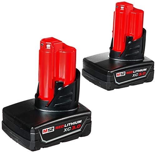 Milwaukee 48-11-2412 Paquete doble de baterías de iones de litio de 12 V de capacidad extendida de 3,0 amperios por hora