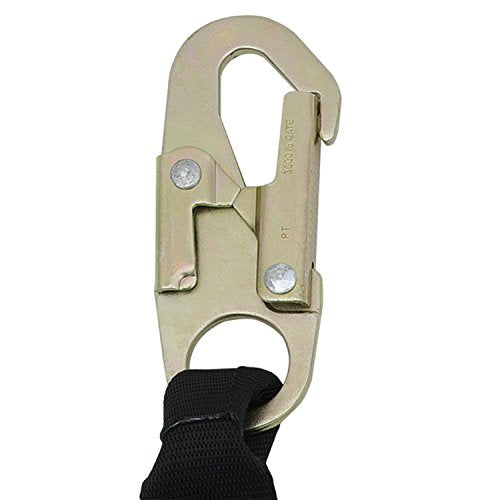 PeakWorks CSA 6' (1.8 m) Shock Pack - Snap & Form Hooks - Single Leg - E4 Shock Absorbing Fall Arrest Lanyard Connector, 1" Webbing, V8104126 - Fall Protection - Proindustrialequipment